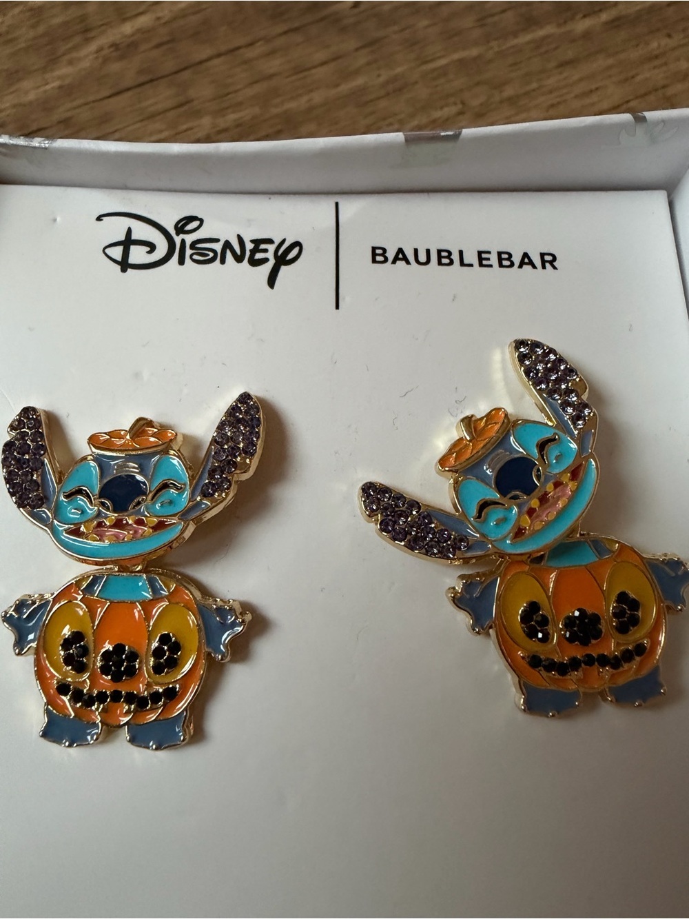 NIB Disney x BaubleBar Stitch Pumpkin Halloween Earrings – Lilo & Stitch - Picture 2 of 7
